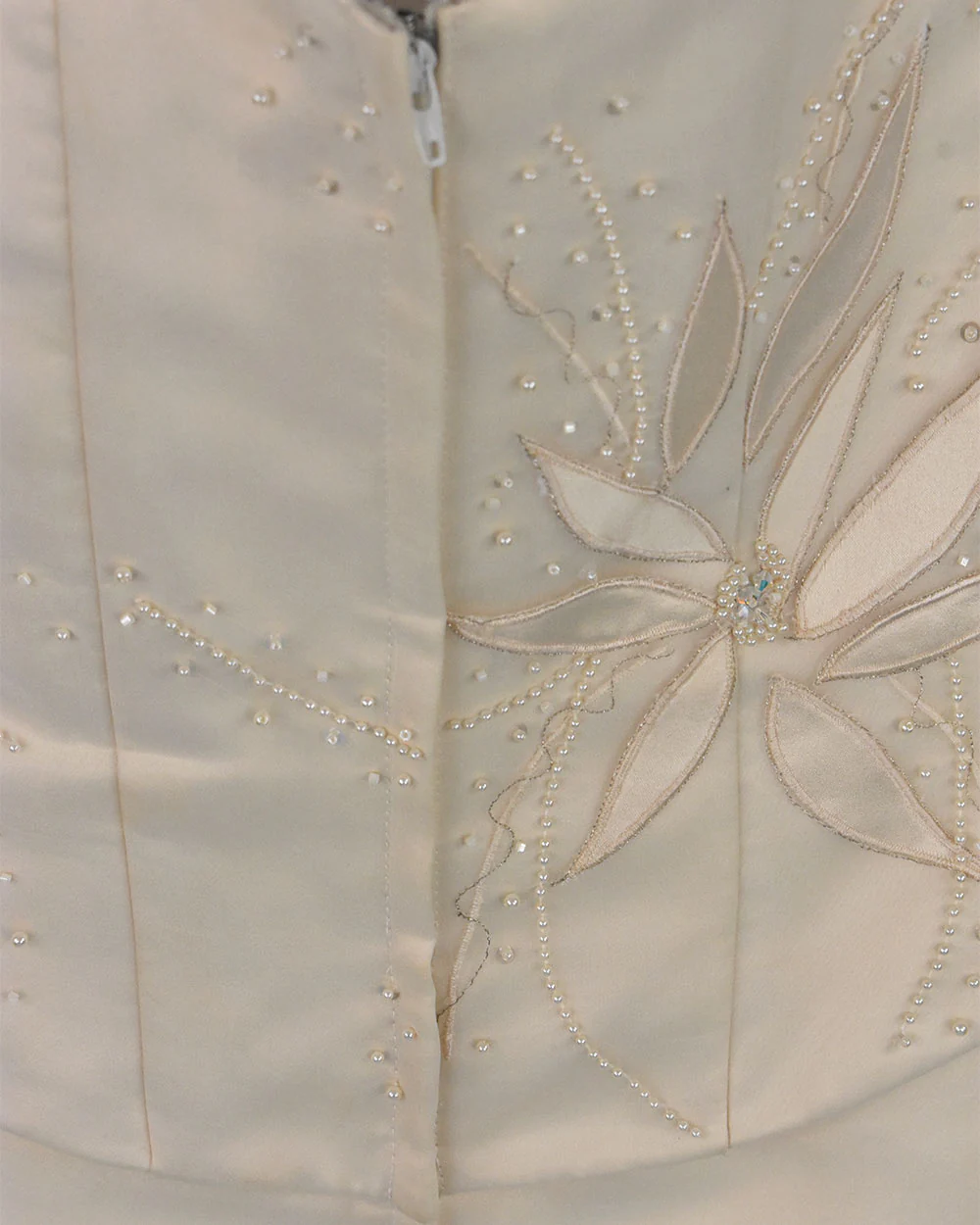 Pale Gold Strapless Bodice Wedding Dress Size 14 - Image 7