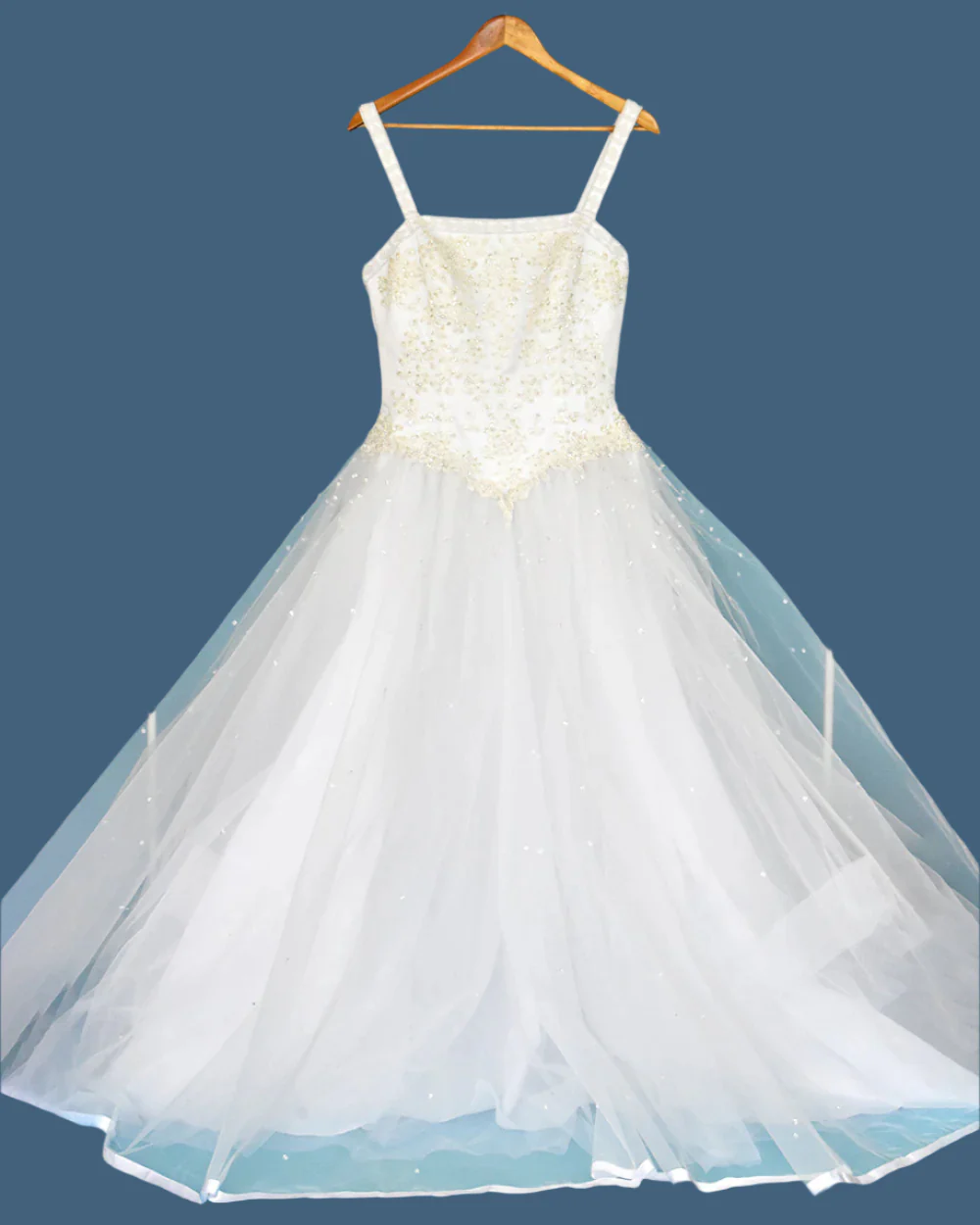 Pale Ivory Beaded Princess Wedding Dress Size 10 - Image 2