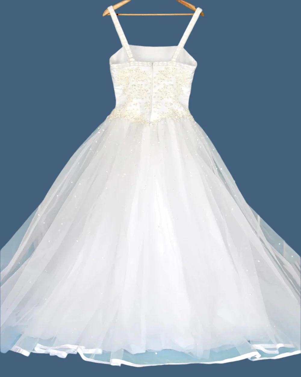Pale Ivory Beaded Princess Wedding Dress Size 10 - Image 3