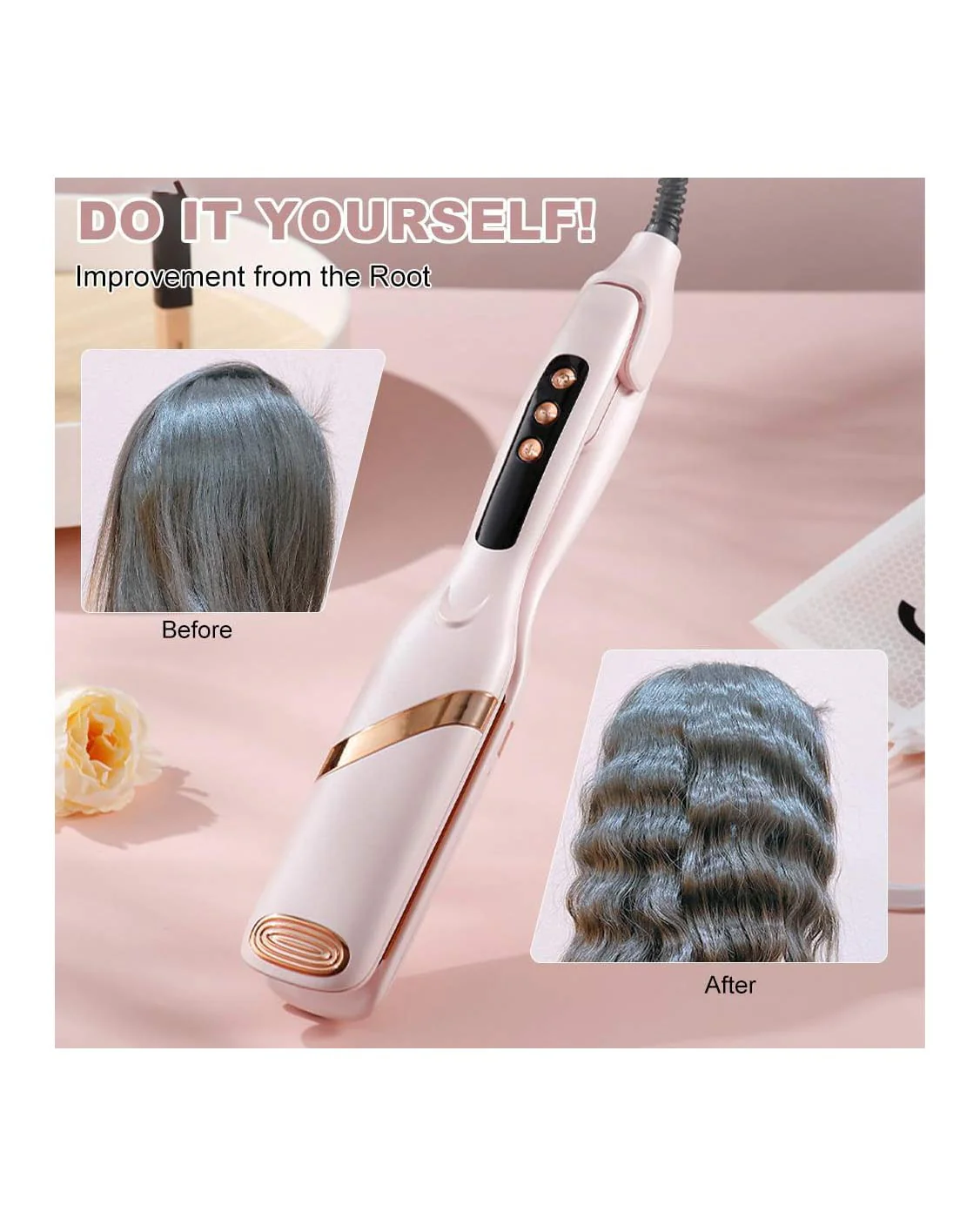 Professional Crimping Iron 32mm Wave Pink - Image 7