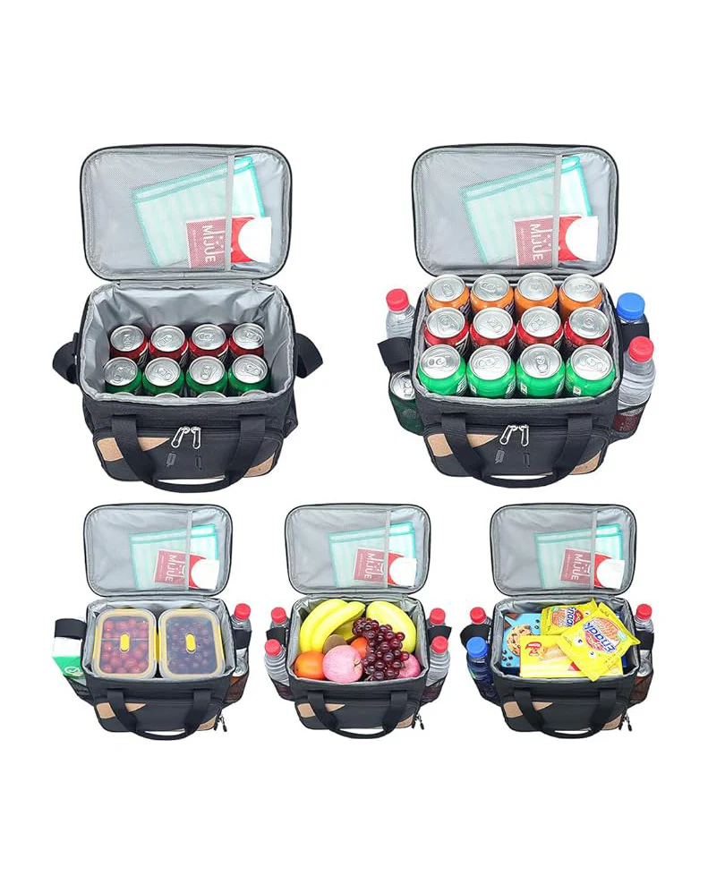 QUENZROC Lunch Bag Insulated Cooler Bag 10L Grey - Image 4