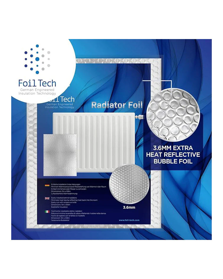 3.6mm Heat Reflective Bubble Foil Radiator Insulation Extra Thick 500 x 60cm - Image 3