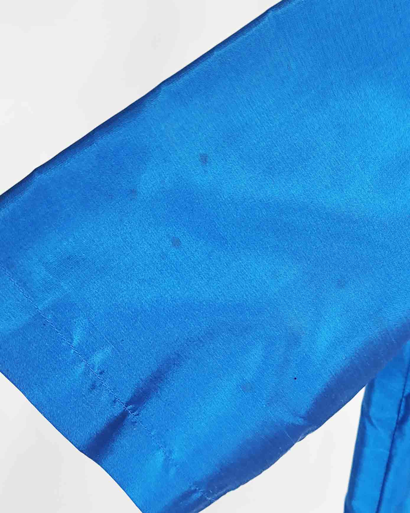Retro Womens Blue Button Down Blouse Size 10 - Image 3