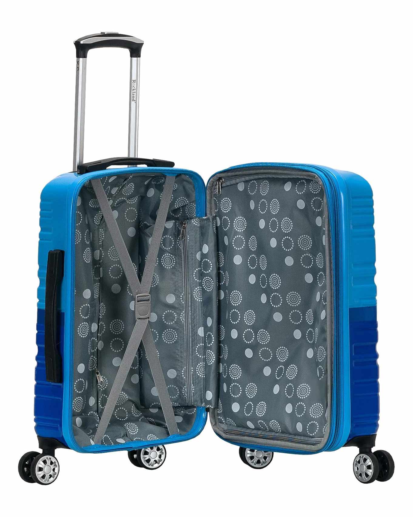 Rockland Melbourne 20" Expandable Cabin Suitcase Blue - Image 4