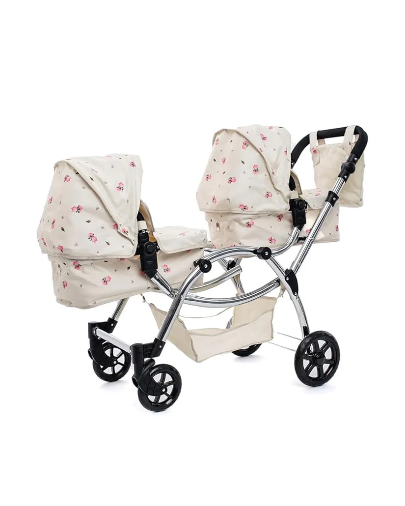 Roma Darcie Twin Cream Dolls Pram Ages 3+ Cream - Image 4