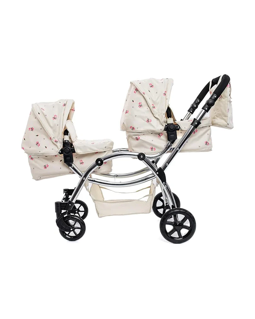 Roma Darcie Twin Cream Dolls Pram Ages 3+ Cream - Image 6