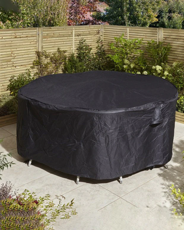Rowlinson 6 Seater Round Dining Set Premium Cover Black