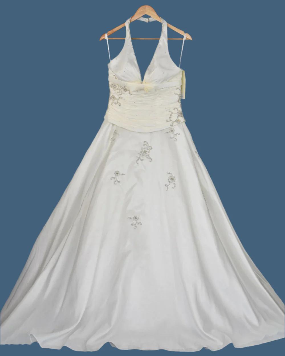 Sacha James Ivory Halter Neck Wedding Dress Size 14