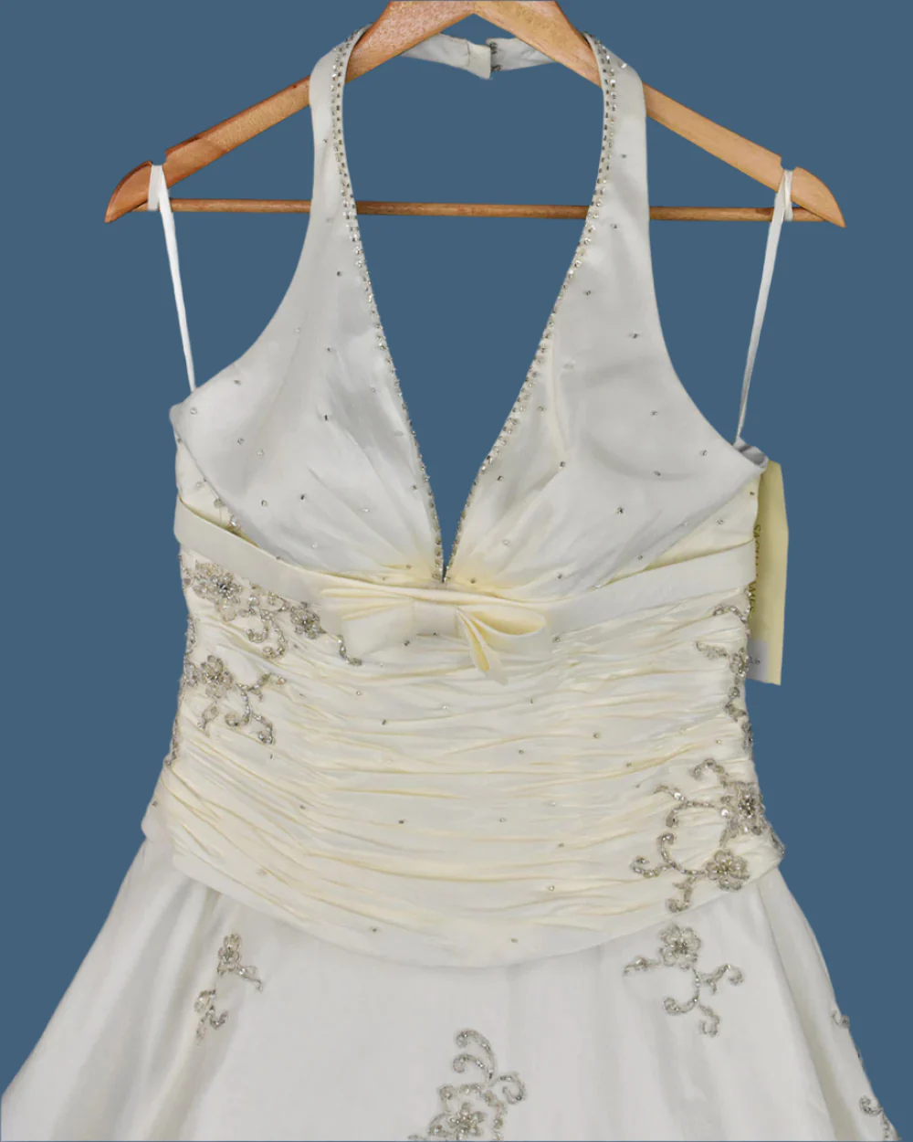 Sacha James Ivory Halter Neck Wedding Dress Size 14 - Image 4