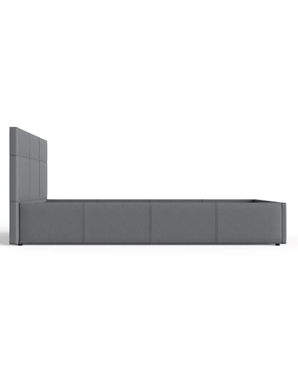 Side Lift ottoman Single Bed Grey Faux Leather - Image 8