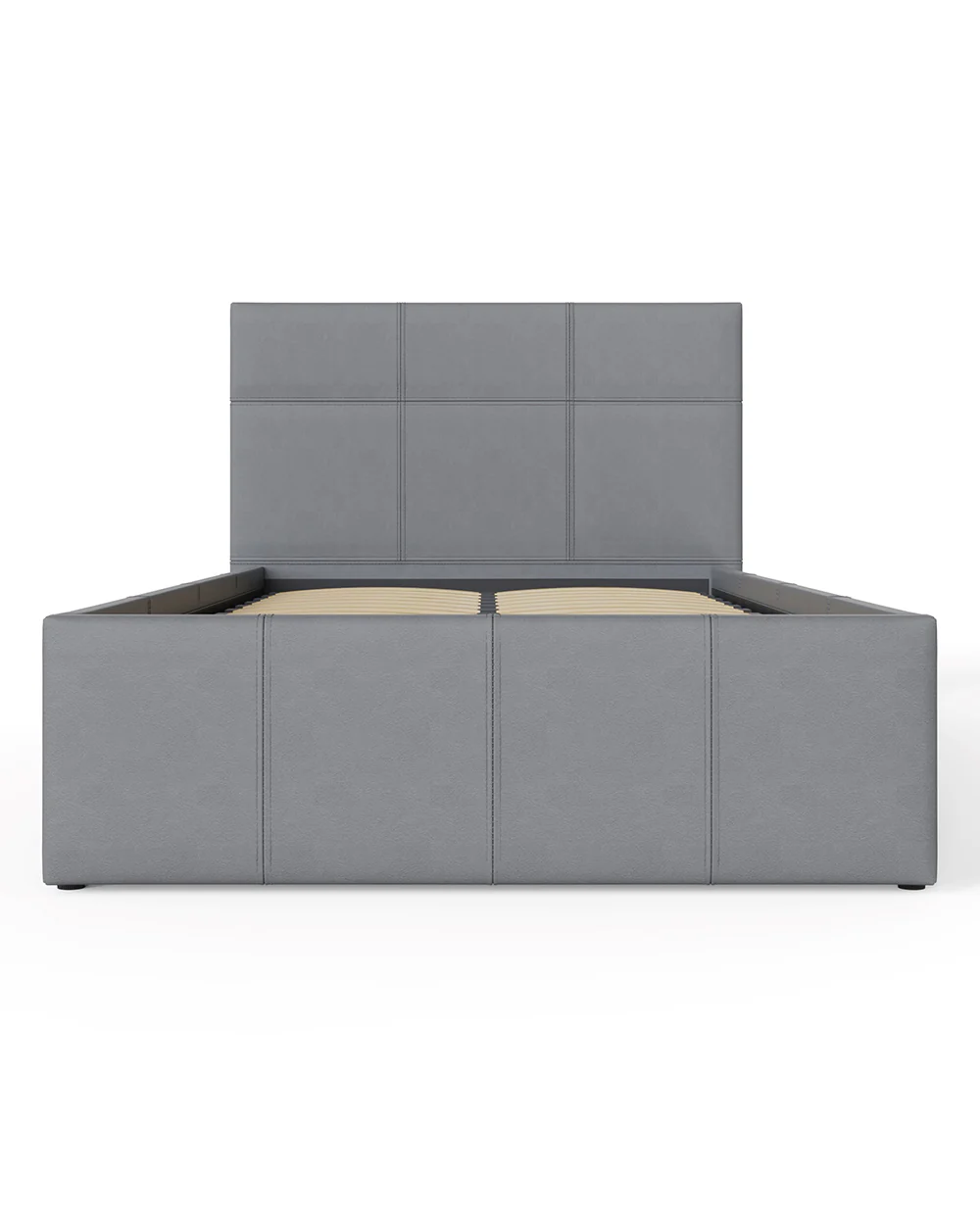 Side Lift ottoman Single Bed Grey Faux Leather - Image 9