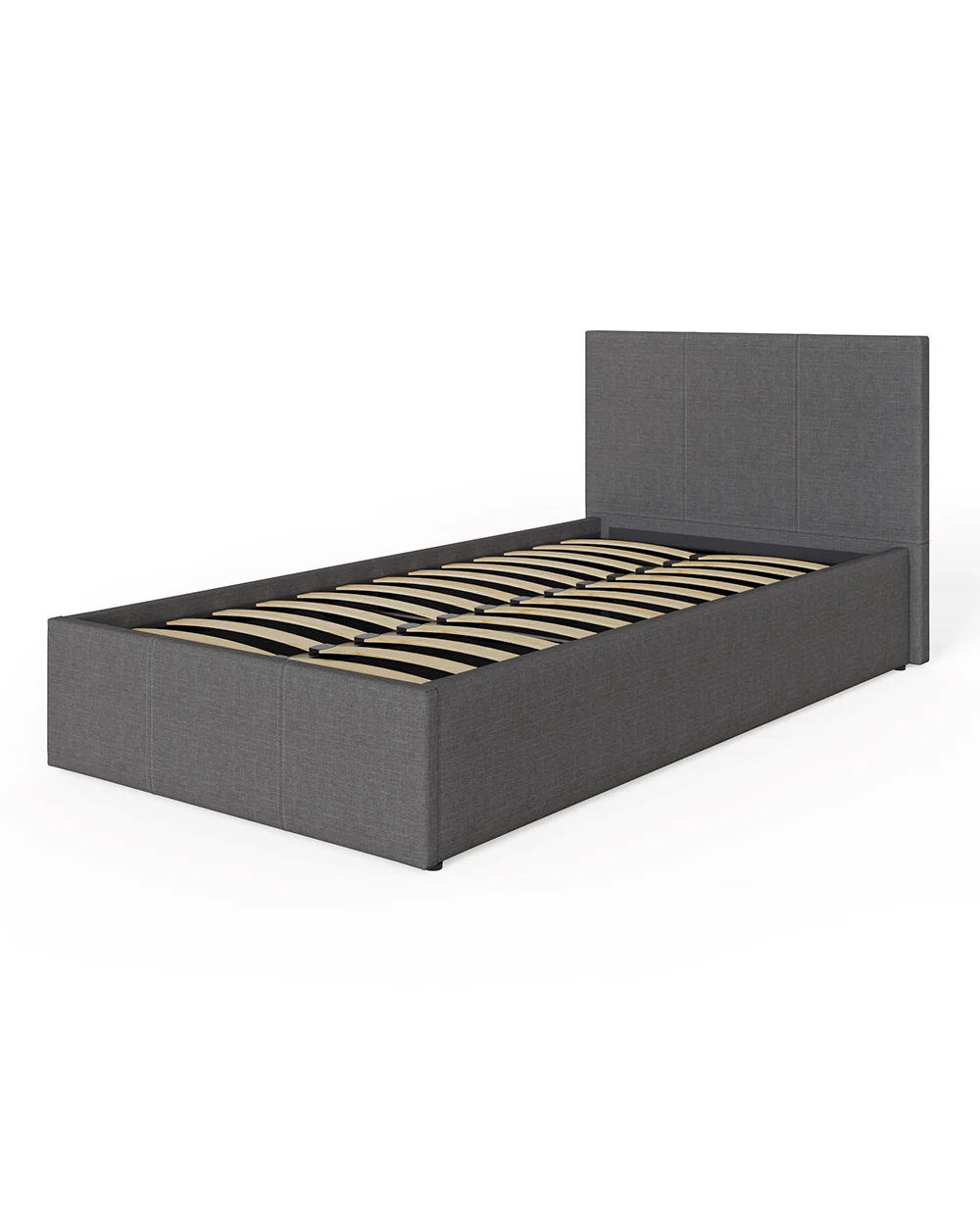Side Lift ottoman Single Bed Grey Hopsack - Image 6