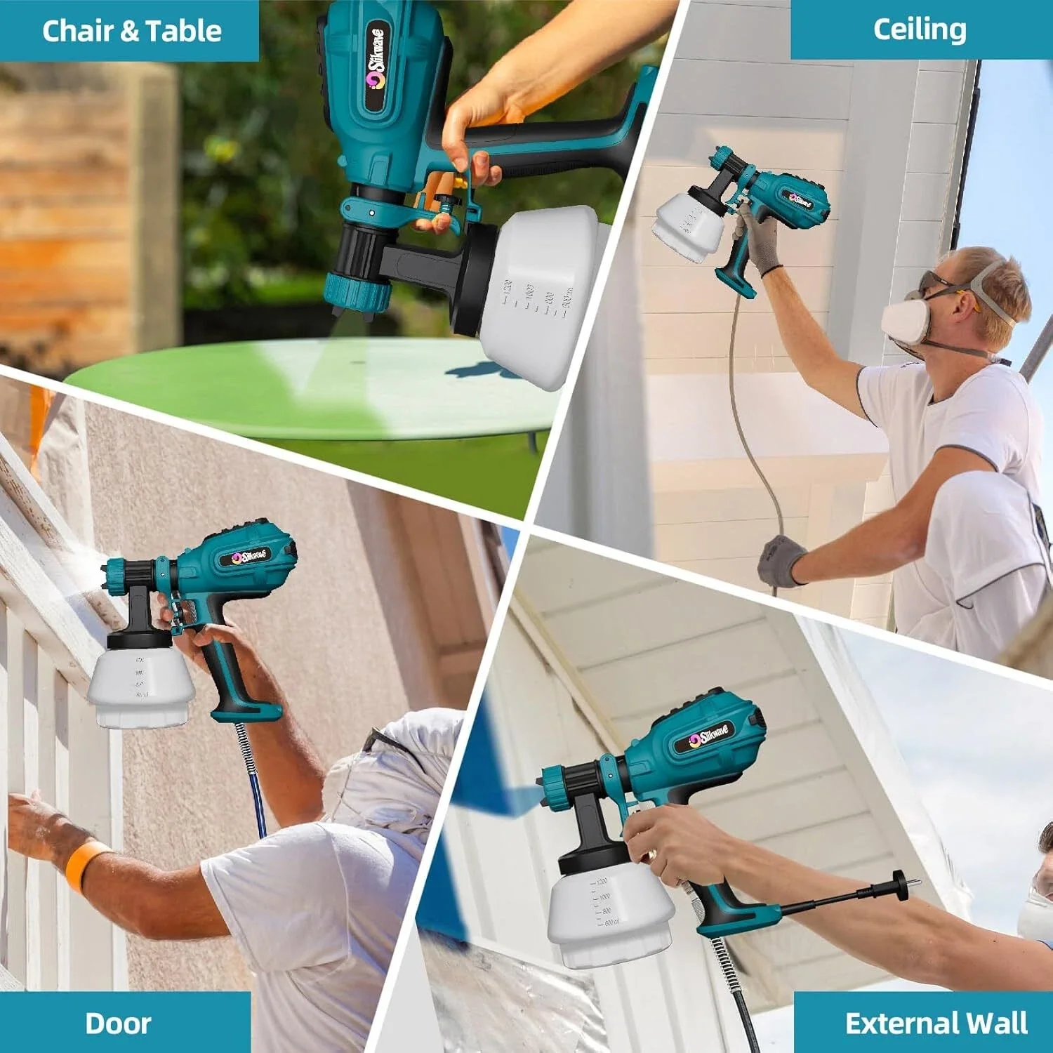 Silkwave Paint Sprayer, 700W HVLP Model Spa 8010 Yellow - Image 6