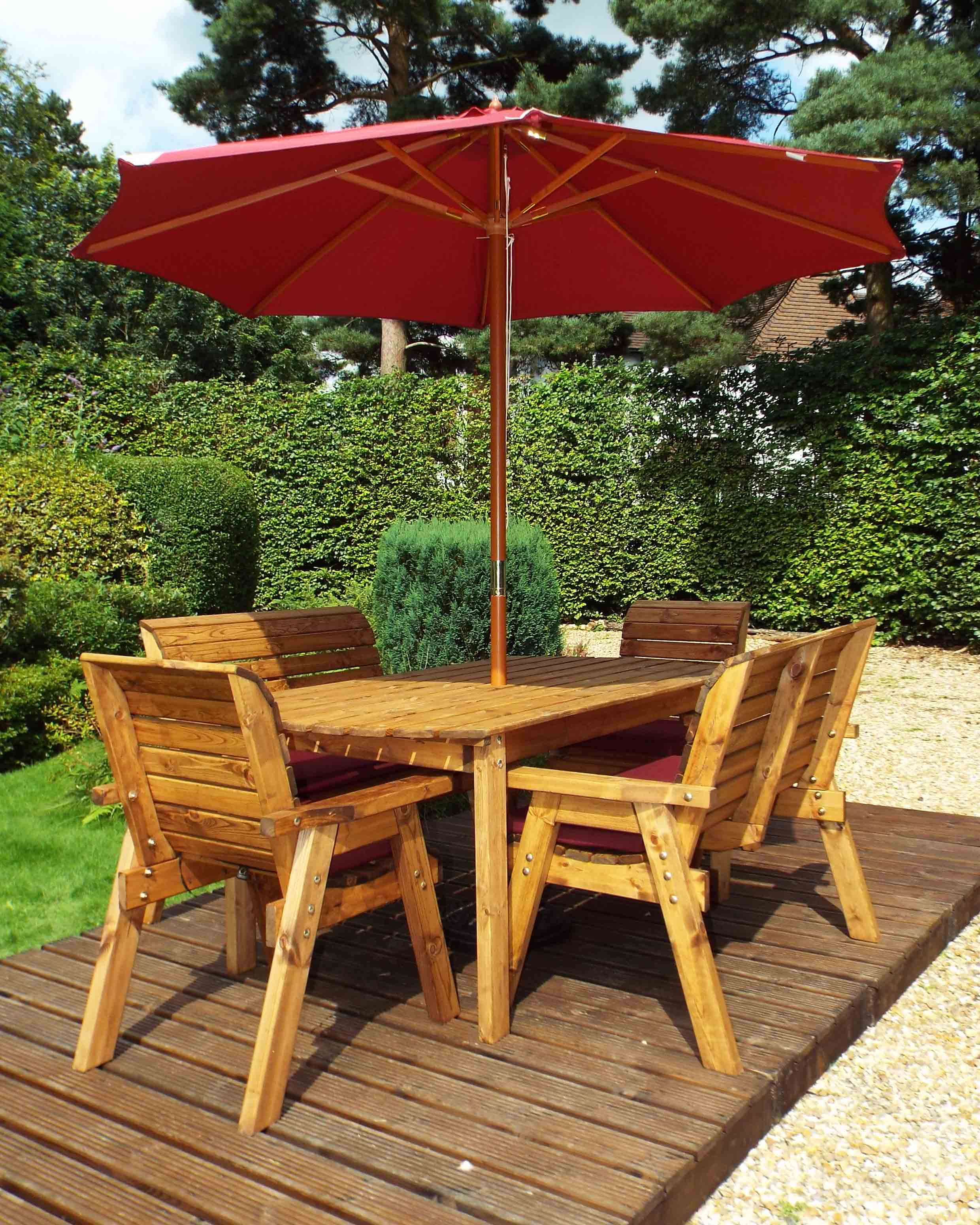 Charles Taylor Six Seat Table Set Burgundy Accessories HB14B
