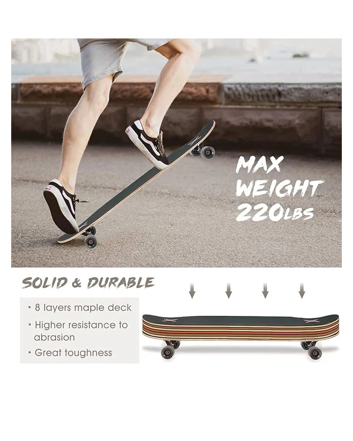 Skateboard Longboard 8 Layers Decks 46"x8" For Adults - Image 4