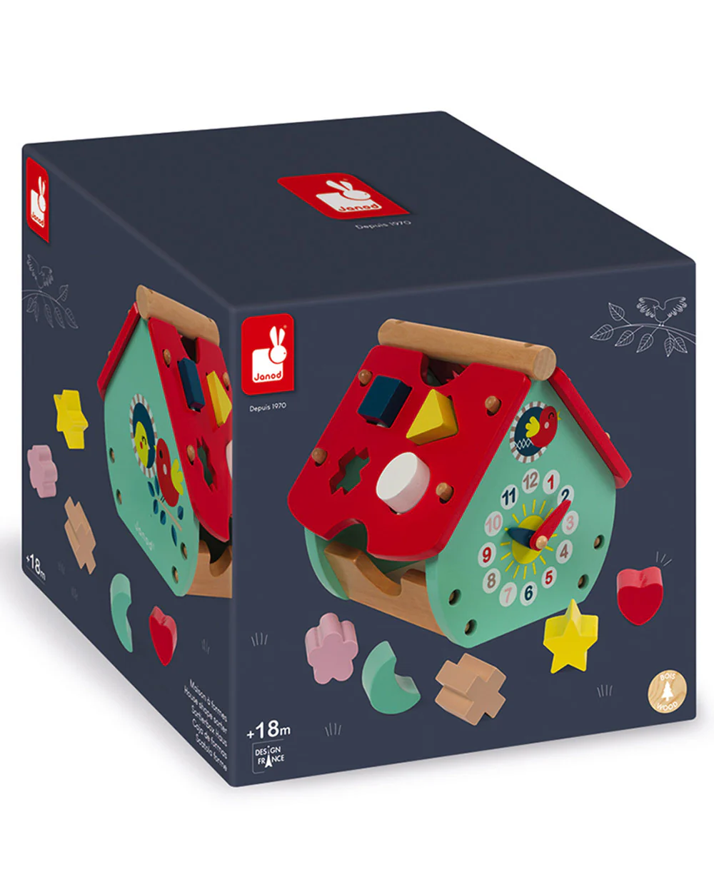 Sorting Toy Wooden House Clock, 18 Months+ - Image 6