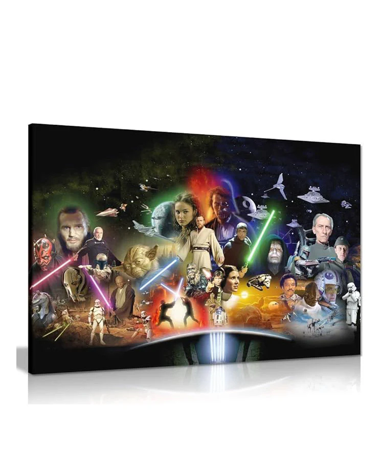 Star Wars Collage Movie Canvas Wall Art A1 30x20in