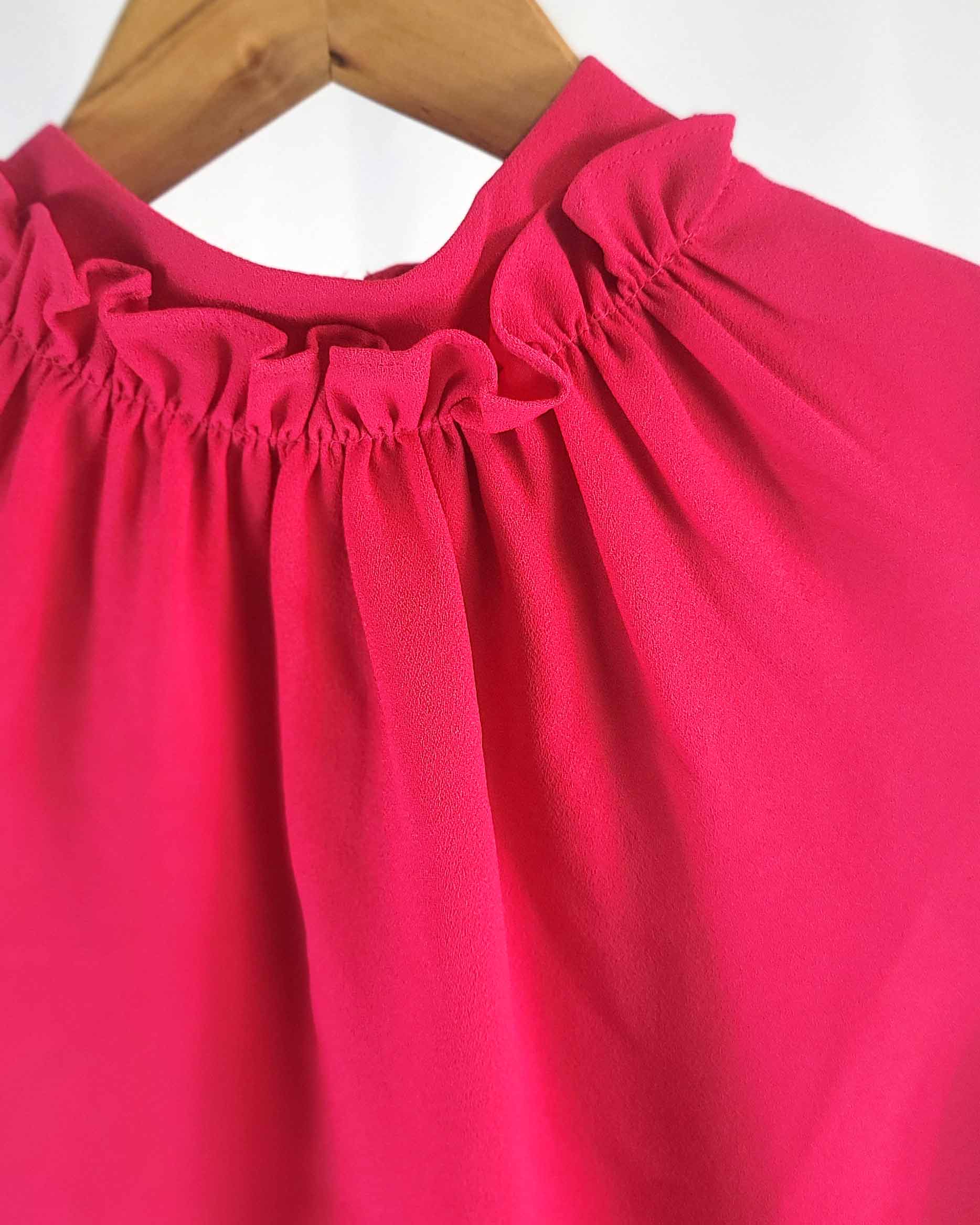 Ted Baker Pink Ruffle Neck Sleeveless Top XS - Image 3