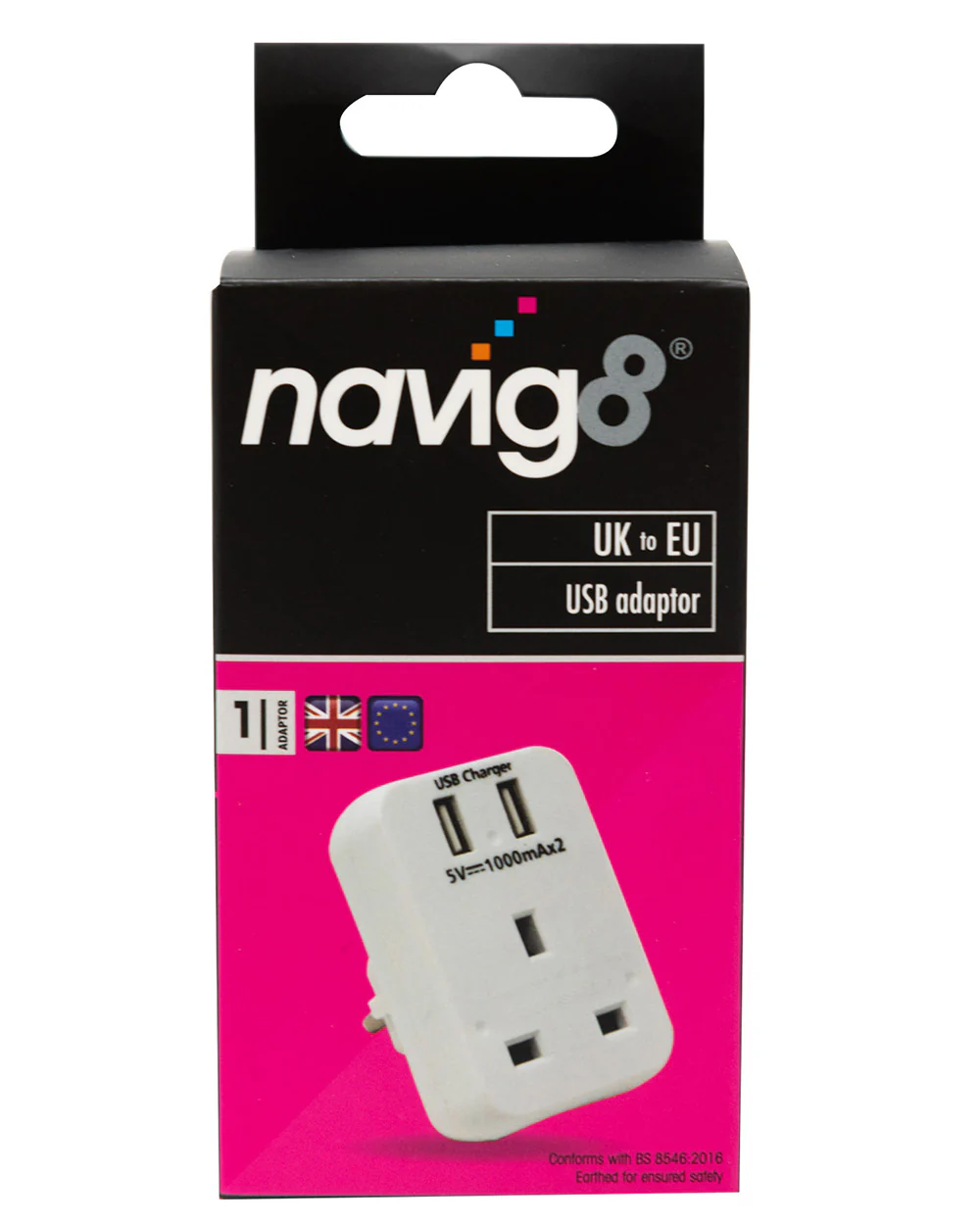 UK to EU Travel Adapter With USB Ports