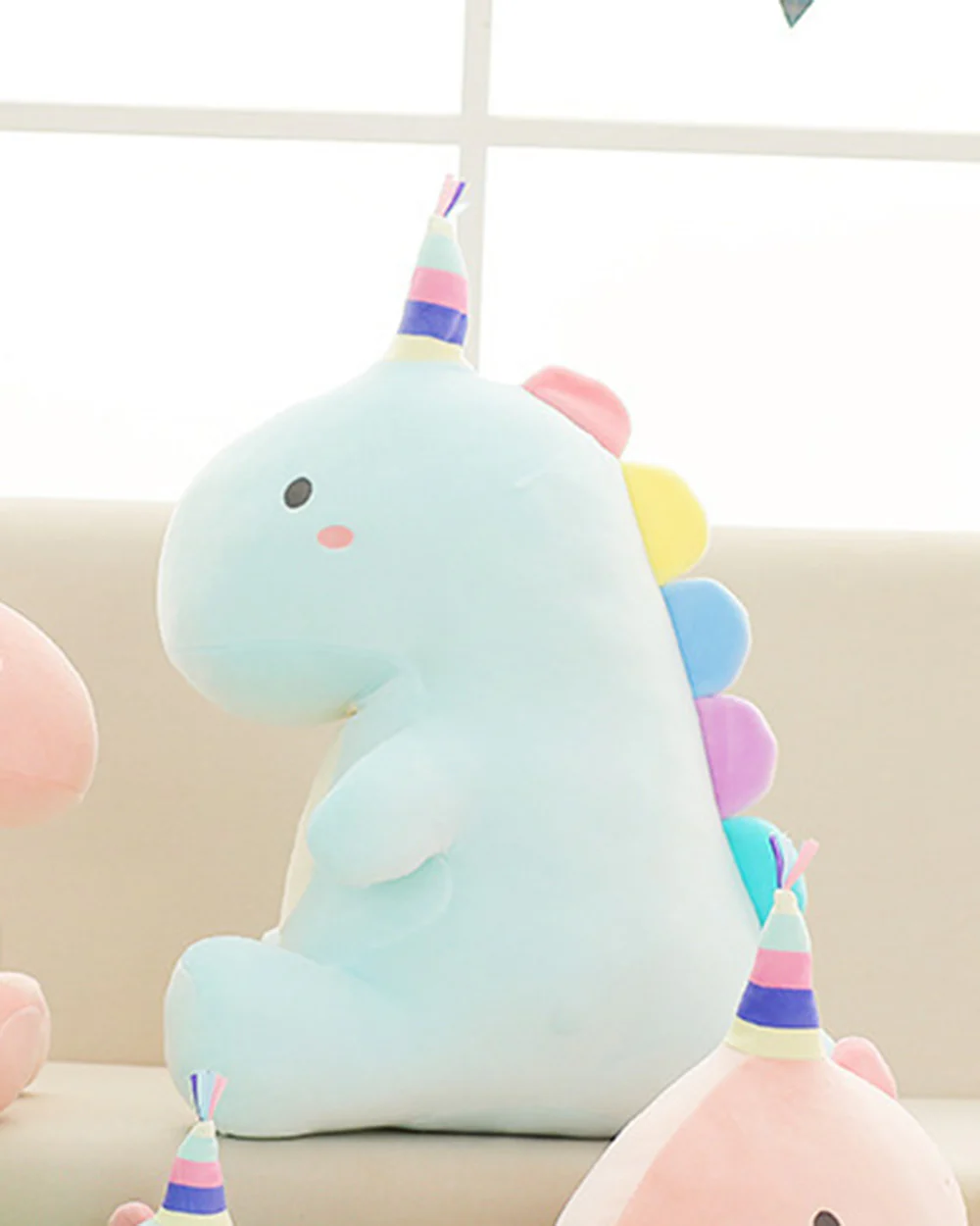 Unicorn Dinosaur Plush Toy Soft Stuffed Animal Kawaii 50cm - Image 2