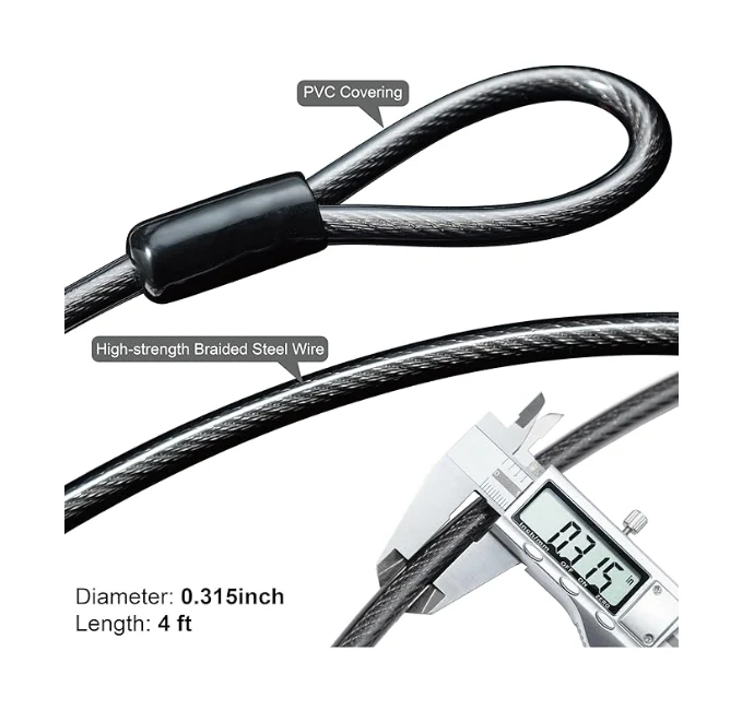 Via Velo Heavy Duty Anti-Theft Bike U-Lock with Cable - Image 4