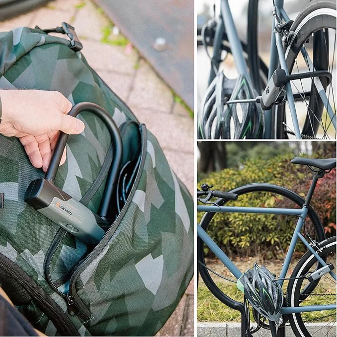 Via Velo Heavy Duty Anti-Theft Bike U-Lock with Cable - Image 5