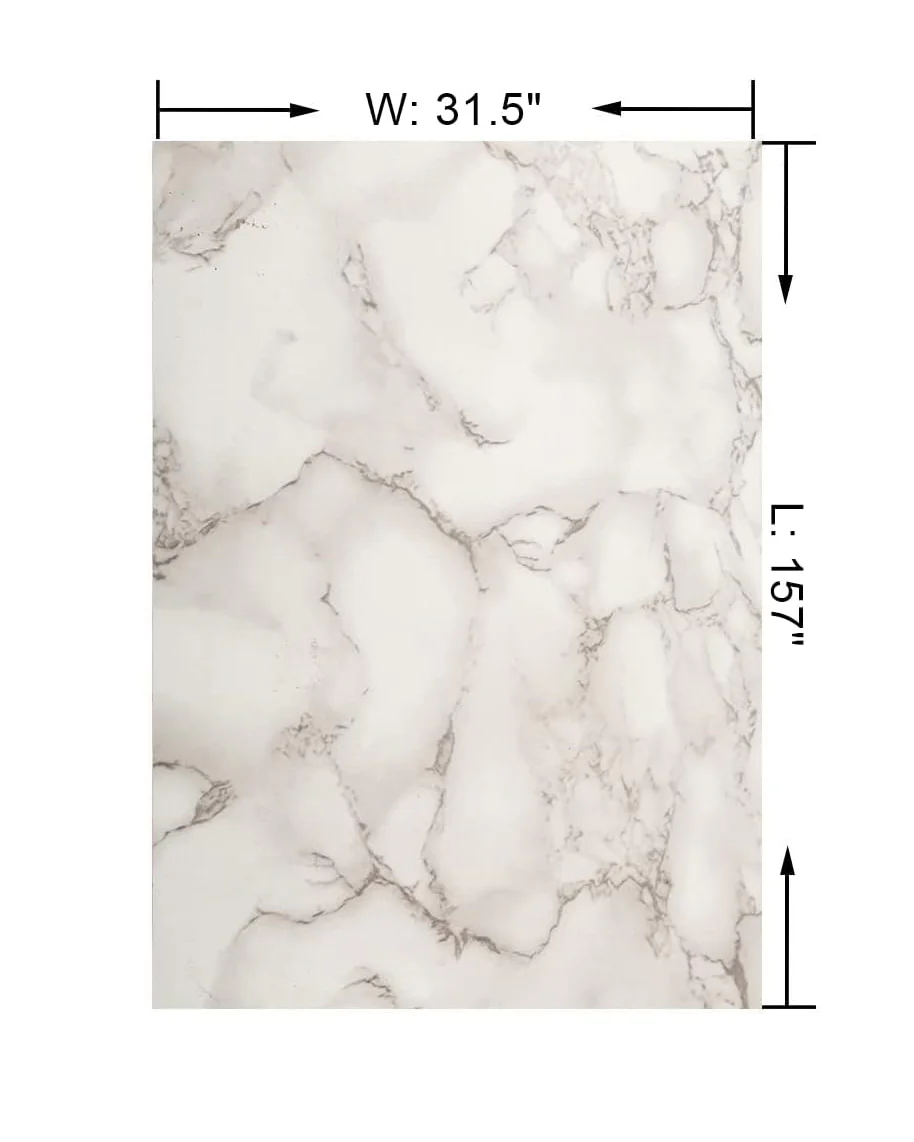Vinyl Decorative Film Marble Wallpaper Peel Stick White 80x400cm - Image 4