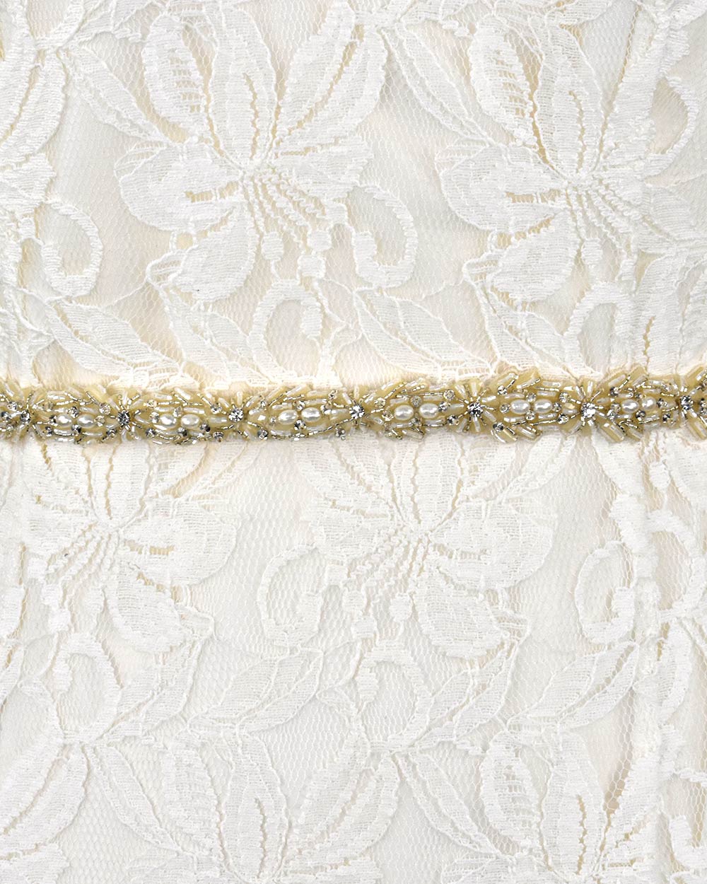 Wedding Dress Belt Beaded Floral Design - Image 5