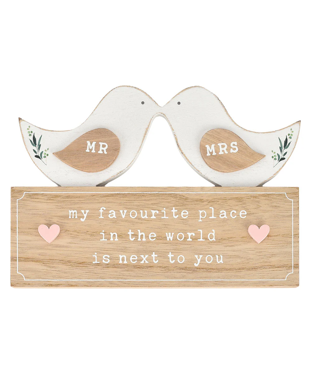 Wedding Gift Mr & Mrs Love Birds Ornament Plaque - Image 2