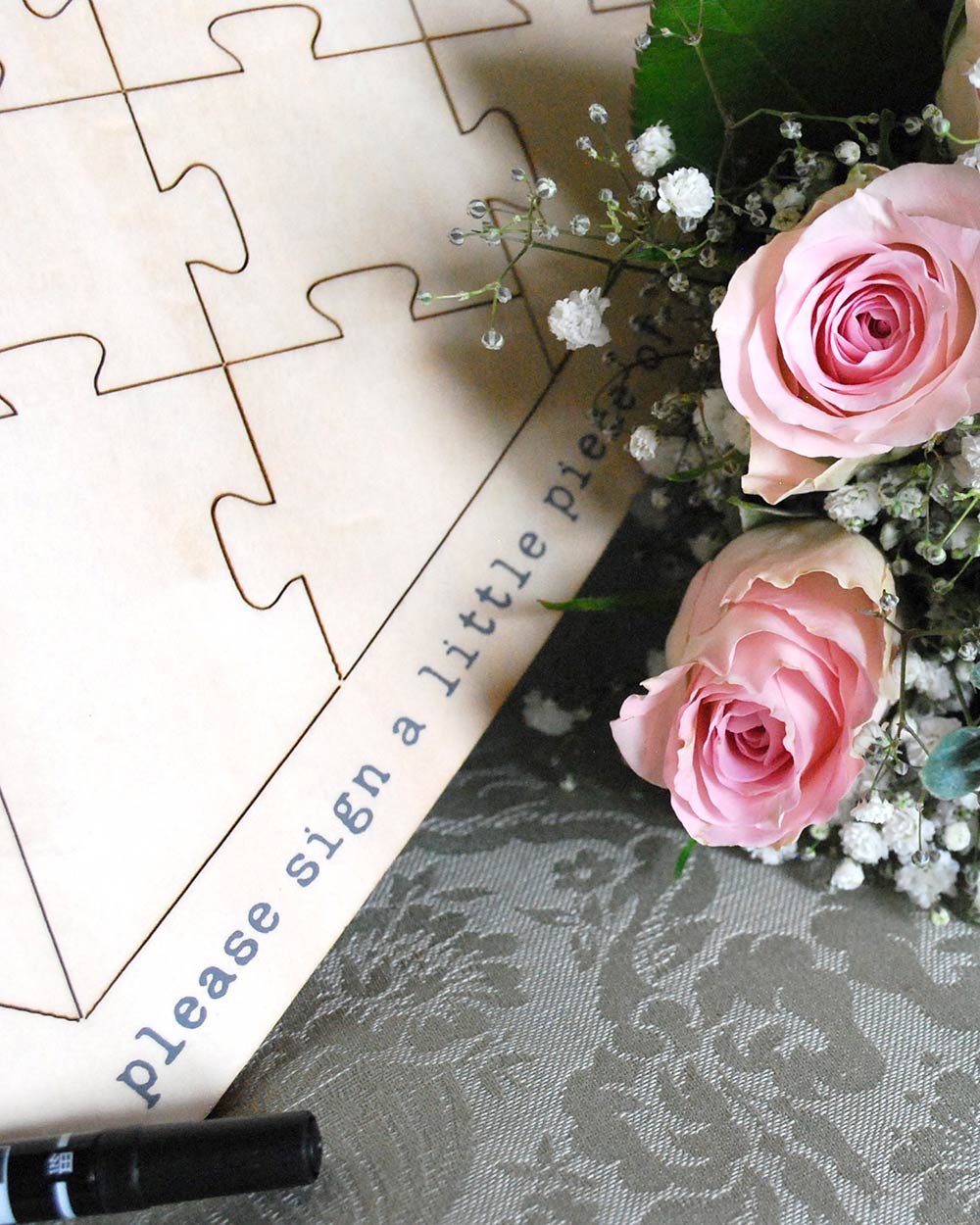 Wedding Guest Book Large Heart Jigsaw Puzzle - Image 5