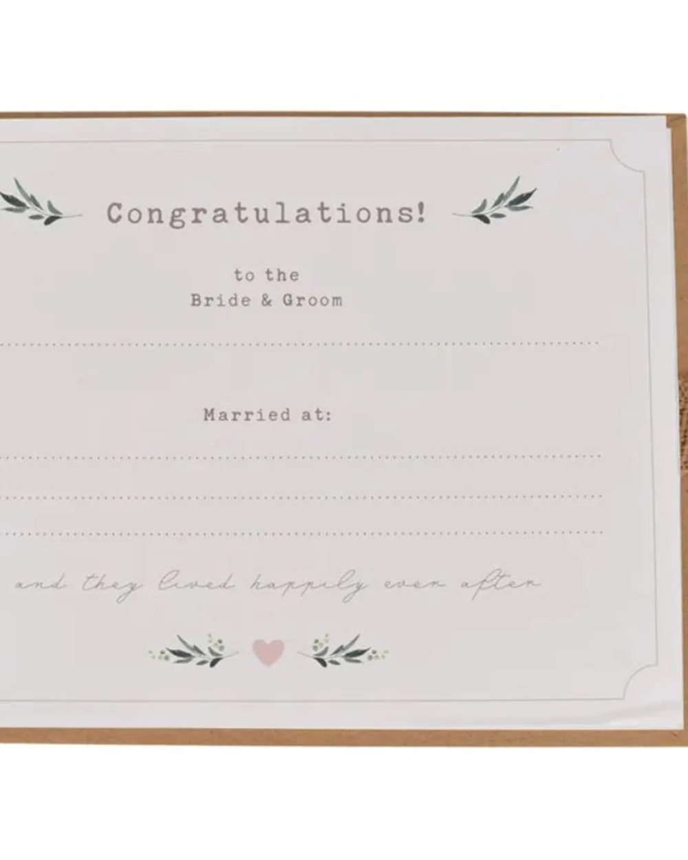 Wedding Guest Book Leaf Design Natural Hessian Bow - Image 2