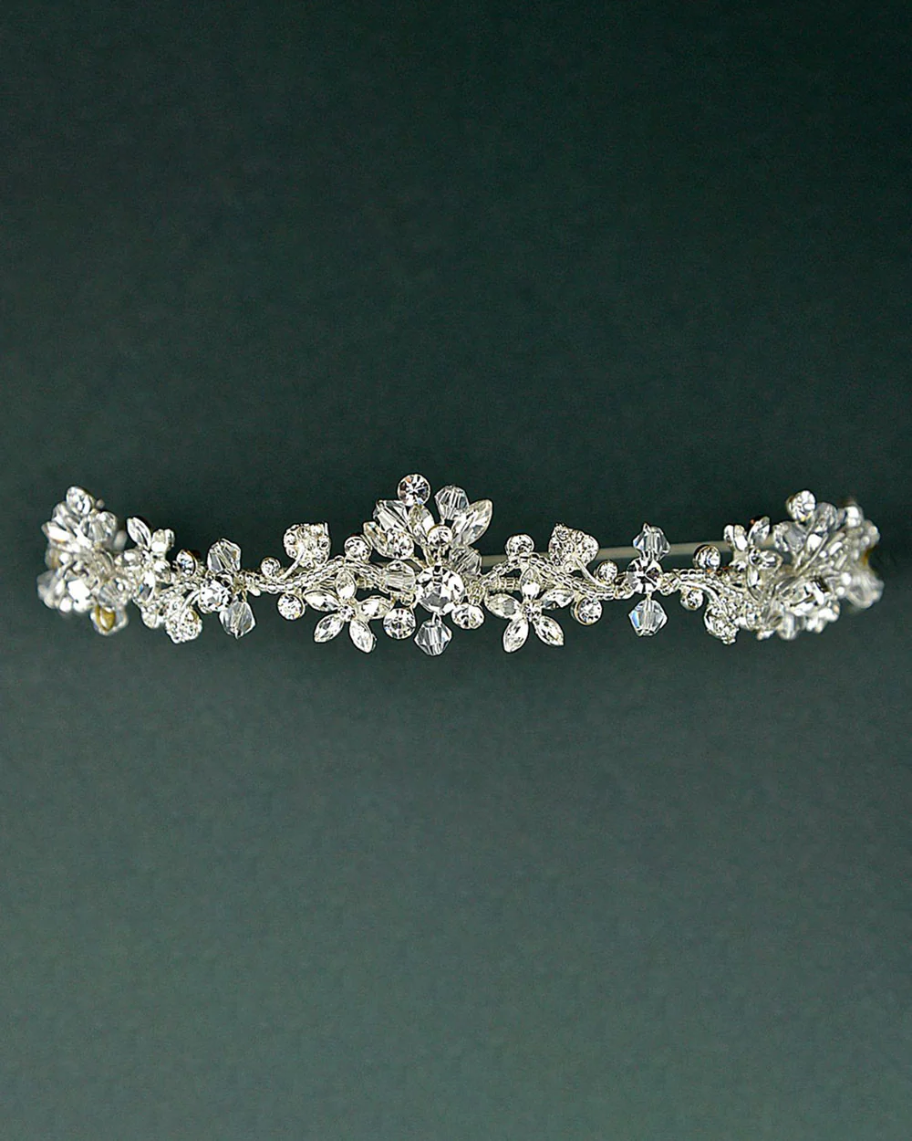Wedding Headband Entwined Ivy Floral Crystal - Image 3