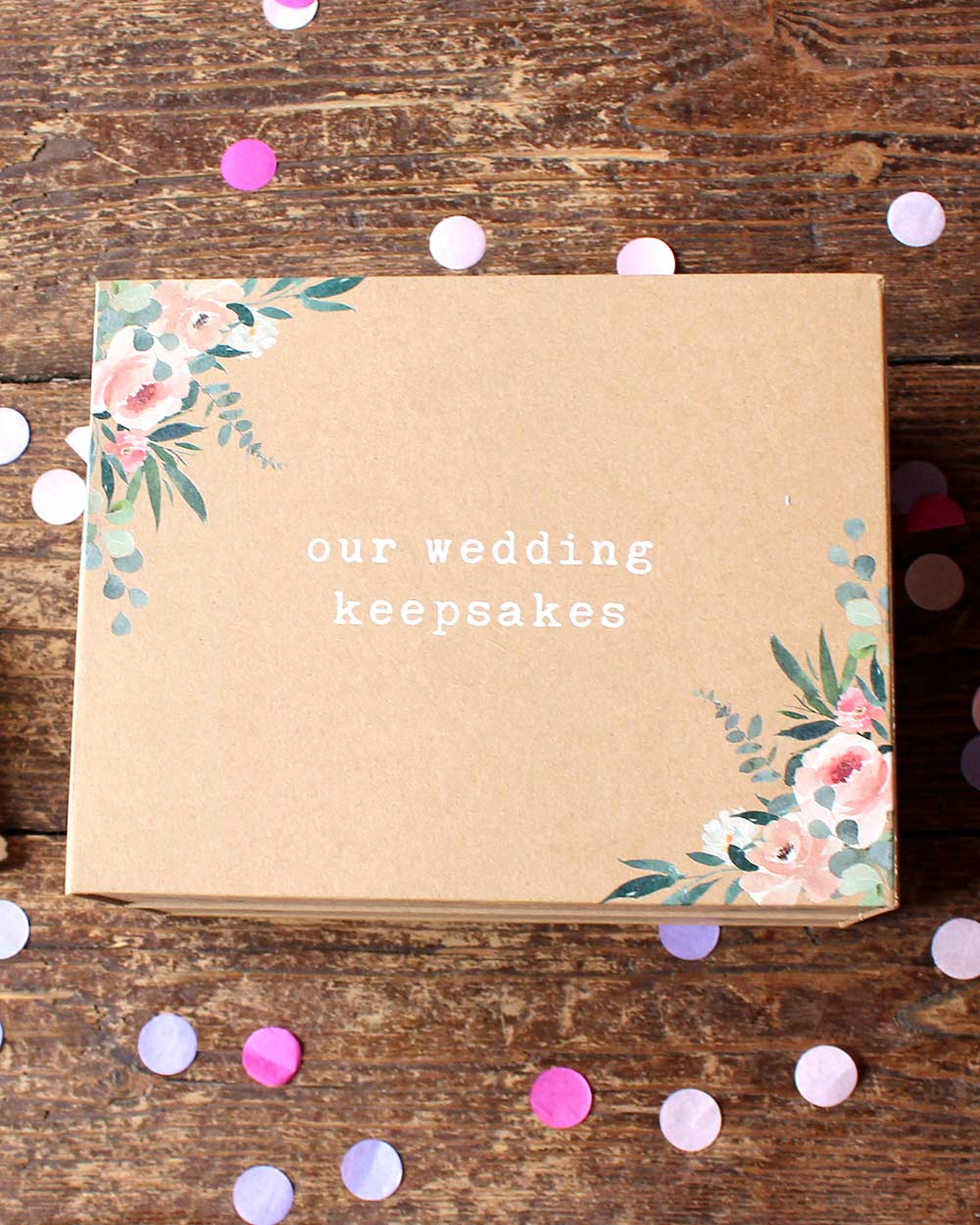Wedding Keepsake Box 2 Drawer, Floral - Image 6
