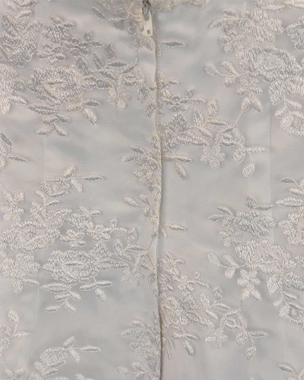 White Strapless Floral Lace Wedding Dress - Image 10