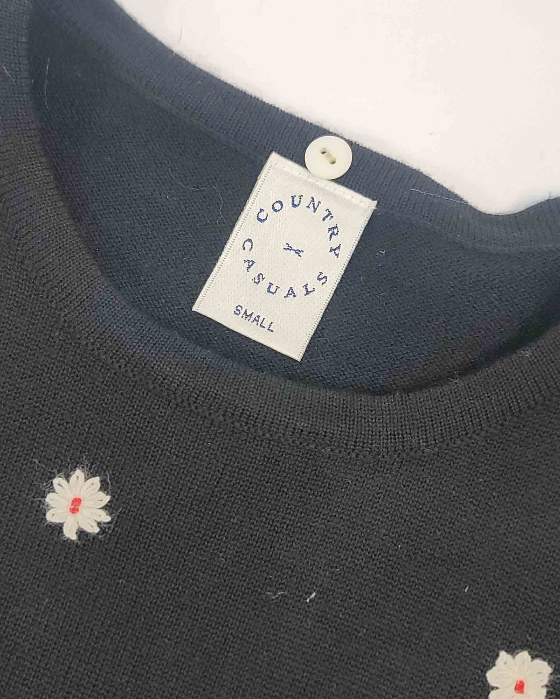Womens Vintage Country Casual Black Jumper Small - Image 4