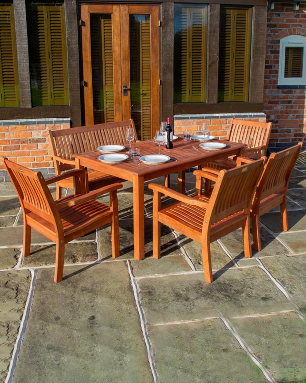 Wooden Garden Furniture 6 Seat Dining Set Willington Rowlinson