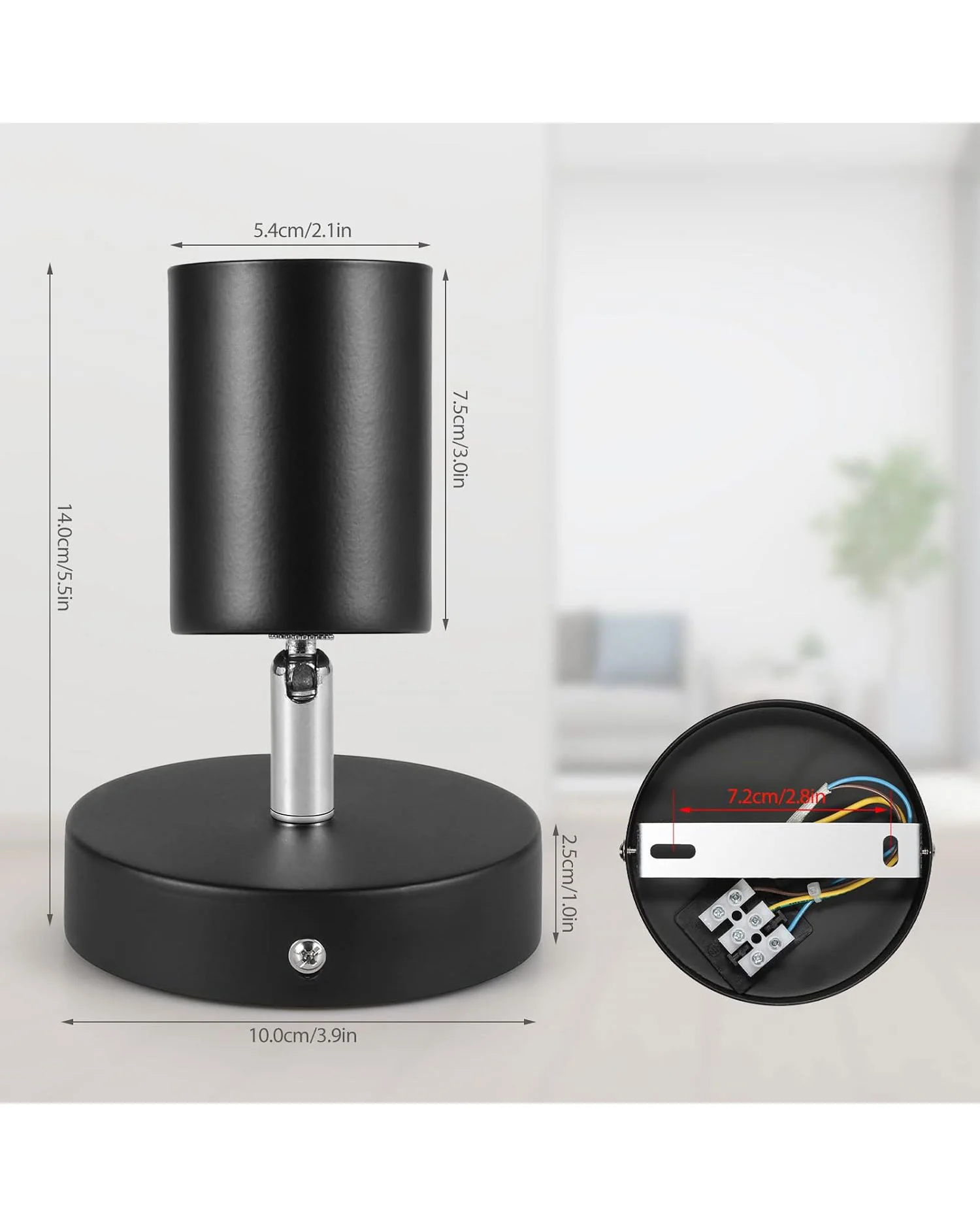 ZISHATUO LED Ceiling Spotlight Rotatable 2 Pack Black - Image 4